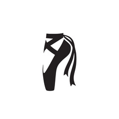 Ballet slipper silhouette in black and white with clean lines for dance studio advertising. © Unknown