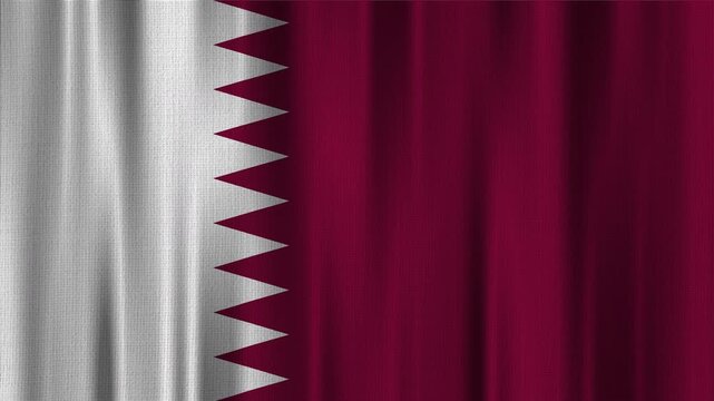 Qatar Flag Animation With Fabric Texture