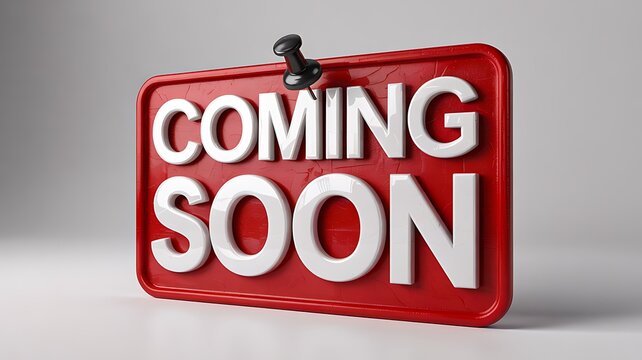 Coming soon announcement banner with glowing launch promotion concept