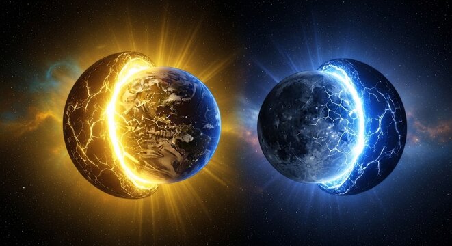 Worlds colliding abstract conceptual