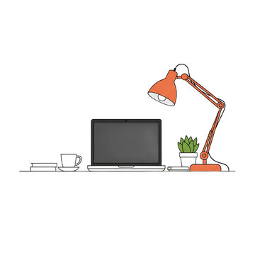 Desk lamp with adjustable arm standing.