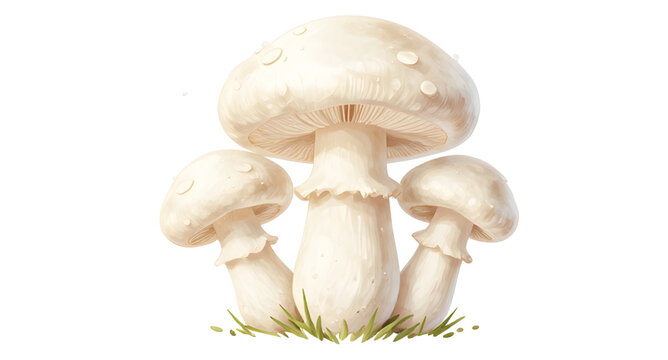 white button mushrooms illustration, agaricus bisporus cluster, fresh mushroom isolated, edible fungi graphic, organic food illustration, farm mushroom design, cooking ingredient clipart, healthy vege