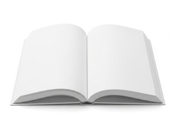 Fototapeta premium Open blank book showing empty pages with natural light