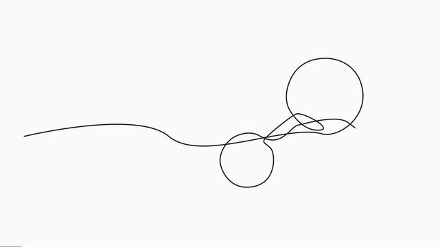 Carbon dioxide molecular model vector illustration continuous one line drawing animation, Chemical model: Ball and Stick, CO2 Formula vector Carbon Dioxide full length animation video.