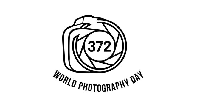 World Photography Day Logo: Camera Aperture with Number 372