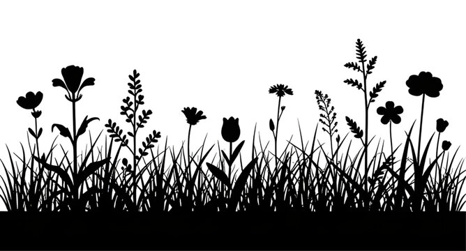 wild grass silhouette vector, black grass illustration, natural plant silhouette, field grass graphic, botanical grass design, weed silhouette clipart, outdoor plant vector, simple grass shapes, meado