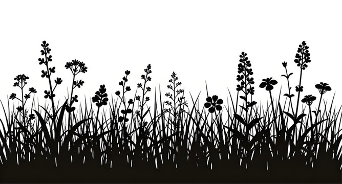 wild grass silhouette vector, black grass illustration, natural plant silhouette, field grass graphic, botanical grass design, weed silhouette clipart, outdoor plant vector, simple grass shapes, meado