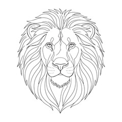 Fototapeta premium majestic lion head portrait minimalist line art vector illustration