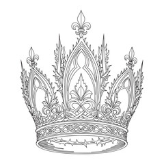 elegant royal crown with fleur de lis vector illustration isolated on white background © kazi