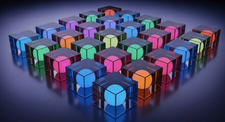 Obraz premium Abstract colorful cubes arrangement