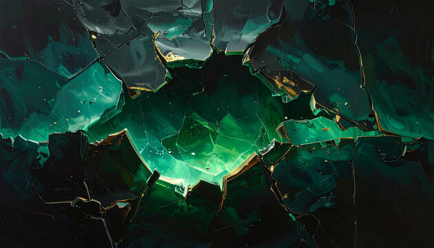 Abstract emerald glass texture