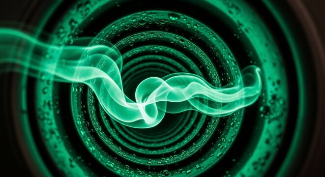 Abstract green smoke spiral