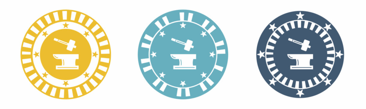 Anvil icon. Anvil illustration label design. Design for business. Vector illustration.