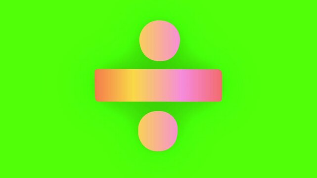 Division Symbol on Green Screen - Mathematical Operation for Education and Learning.