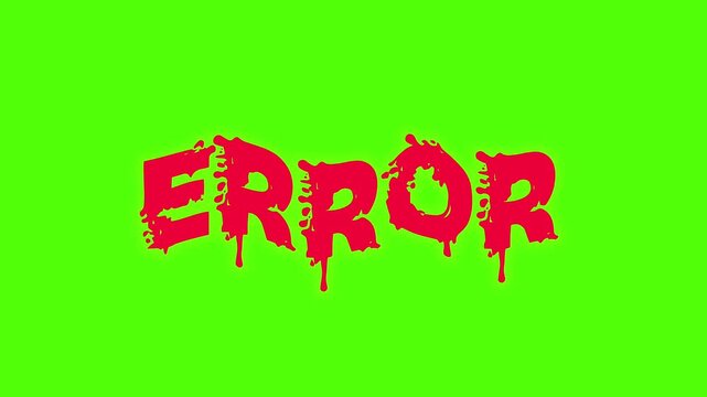 Glitchy Red Error Message on Green Screen Background.