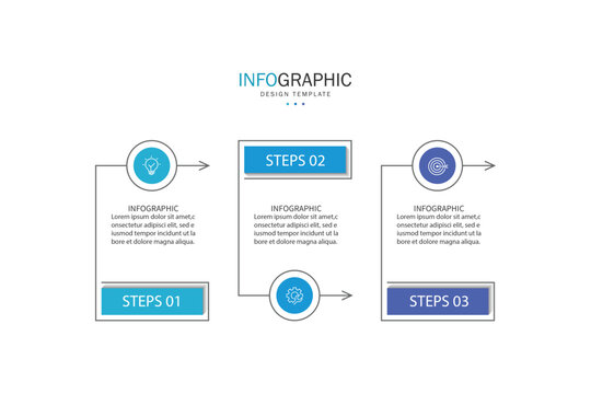 Vector infographic label template with icons. 3 options or steps. Infographics for business concept.