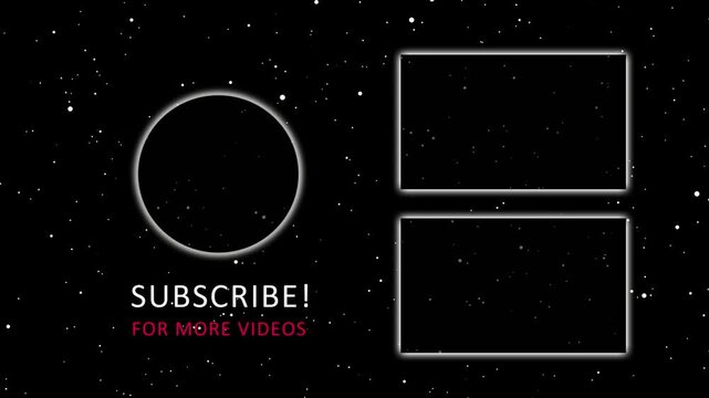 Animated thanks for watching white YouTube End screen outro video. End Screen Video Template. animation end Screen templates for video on a black background
