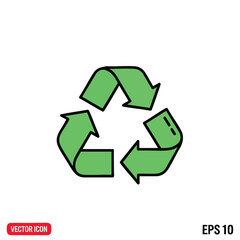 Obraz premium Green Recycling Symbol Icon Illustration.