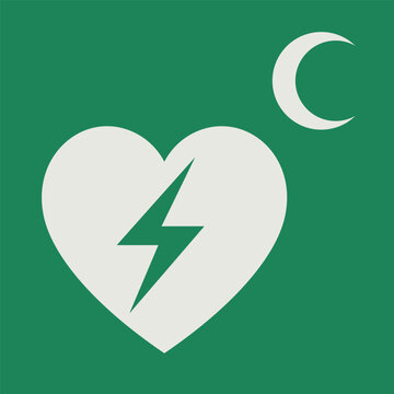 Simbolo  di defibrillatore cardiaco esterno automatico, crescent, Simbolo E010	
