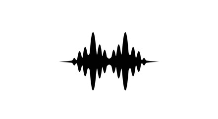 Fototapeta premium Black Sound Waveform on White Background - Audio Signal Visualization