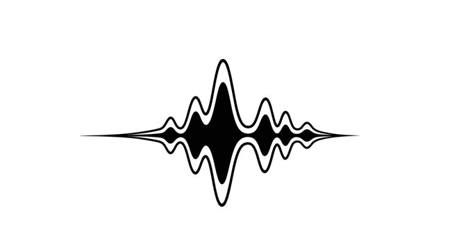 Symmetrical Sound Waveform Graphic - Black on White