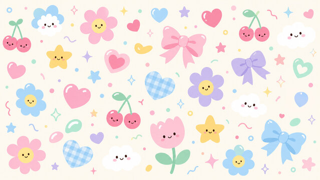 cute pattern vector flowers