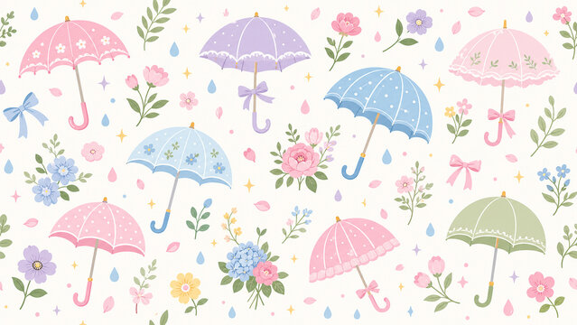 seamless pattern with umbrellas