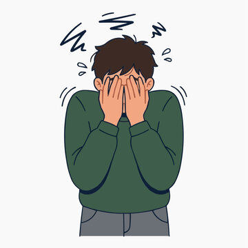 Facing the Unknown: A person struggles with anxious thoughts, the weight of worry evident in the posture and expression.