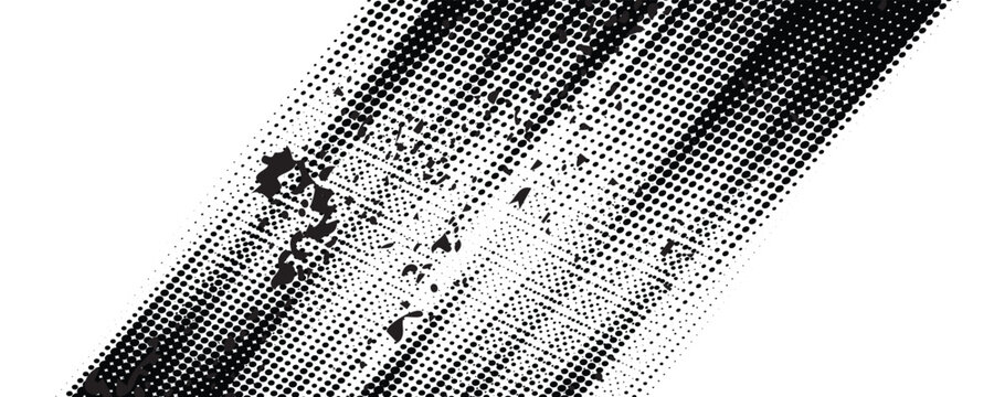 Glitch distorted grunge layer . Noise destroyed texture . Trendy defect error shapes . Overlay grunge texture . Distressed effect .Vector shapes with a halftone dots screen print texture.vector modern