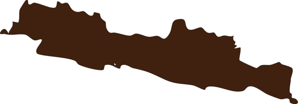 Vector illustration of the silhouette of the island of Java