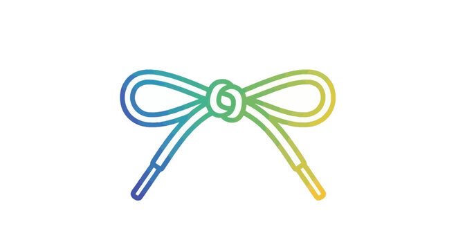 Rainbow Shoelace Tied in a Bow, Creative Design Element