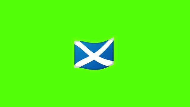 Scottish Flag Waving Green Screen Background Animation.