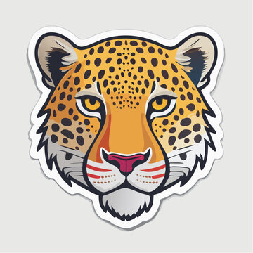 Stylized Leopard Head Illustration