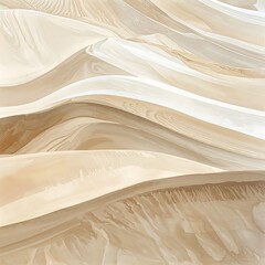 Obraz premium A smooth abstract image with wavy beige and white layers