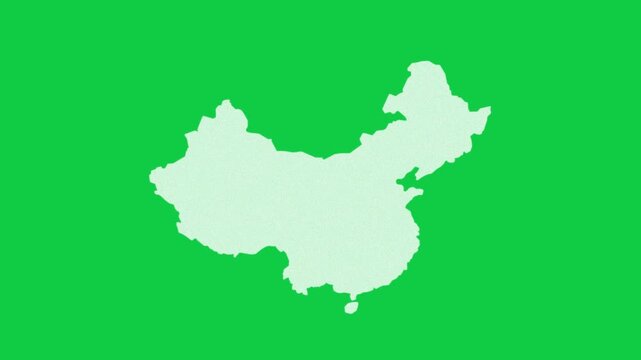 China static effect map pop animation green background