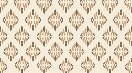 Elegant damask pattern texture with seamless floral motifs for fabric, wallpaper and textile design in neutral beige tones. © bohey