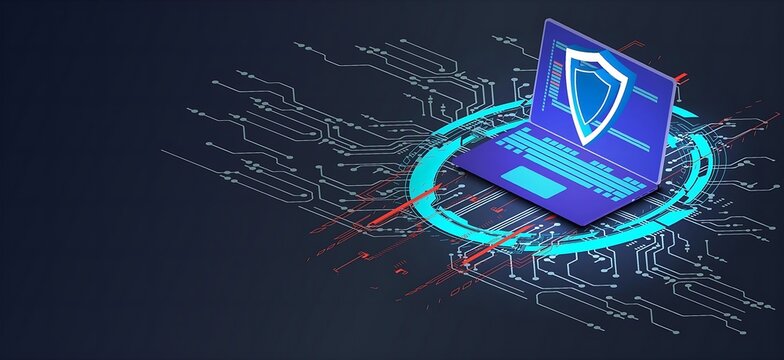 concept of web programming development, laptop with UI UX interface element in isometric