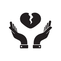 Obraz premium Broken heart icon. Vector icon isolated on white background.