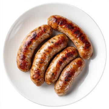 Kupati - Georgia sausage made from pork and spices plate isolated on a white background