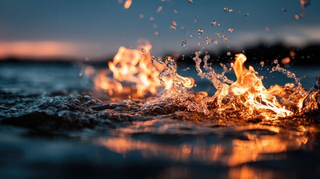 Fire and water collide in a dynamic elemental explosion