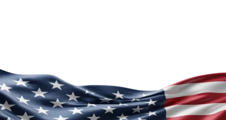 American flag banner design isolated on transparent background  with copy space for 4th of july Happy Independence day 3D render © ArtBackground