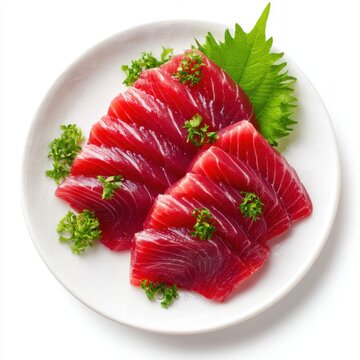 sashimi - Japan fresh tuna slices isolated on a white background