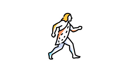 Fototapeta premium Caveman Running, Prehistoric Man, Stone Age Hunter, Ancient Human, Primitive Lifestyle, Outdoor Activity
