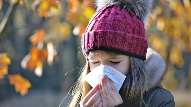Influenza Flu Viral Respiratory Infection Medical Concept, Seasonal Influenza Virus Prevention, Human Respiratory Tract Disease Symptoms, Cold and Flu Healthcare Illustration with Virus Cell