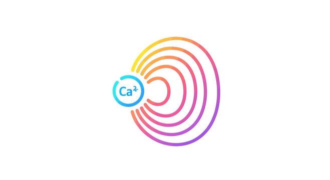 Calcium ion Ca2+ signal wave, abstract science background, health and biology concept