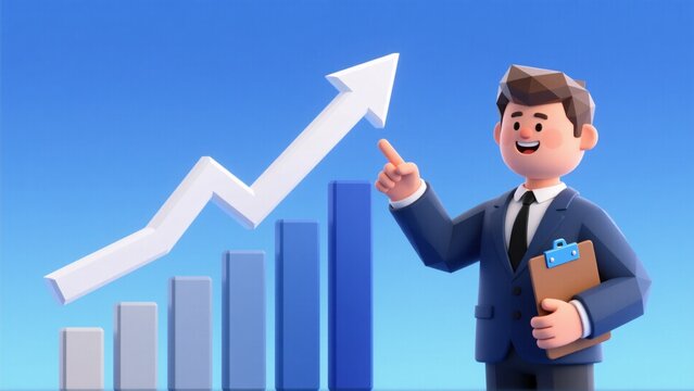 businessman with graph