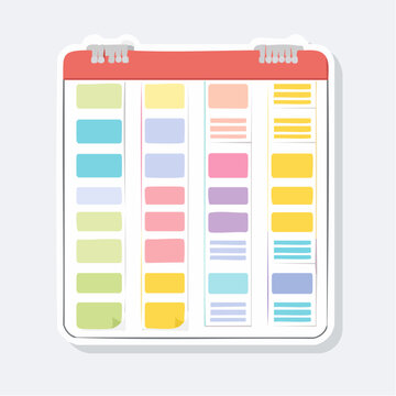 Colorful Planner or Calendar with Sticky Notes