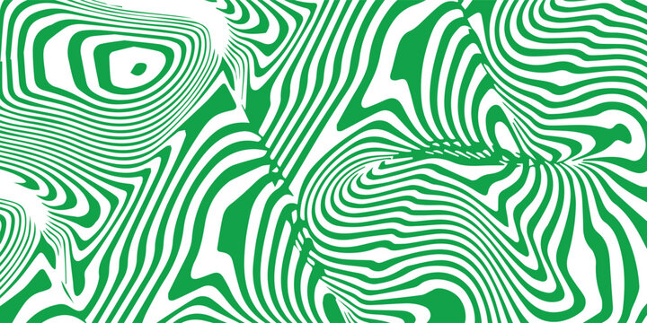 Abstract Green and White Swirling Pattern Background.