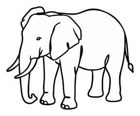 Fototapeta premium African elephant wildlife line art icon. Generative AI