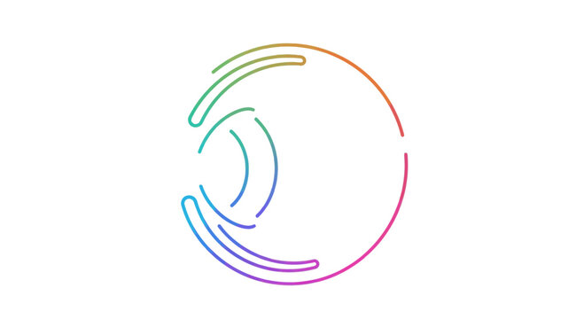 Abstract Circle Logo Design with Rainbow Gradient, Minimalist Geometric Shape, Modern Branding Element